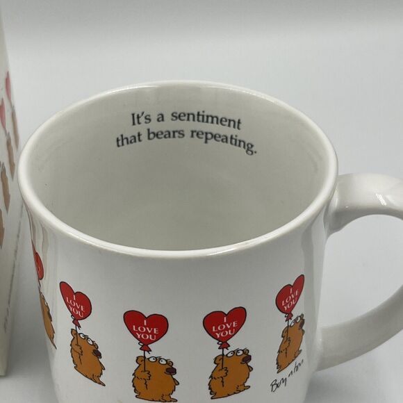 Vintage Sandra Boynton #718 I Love You Coffee Mug Bear Heart Balloon in Box - Picture 2 of 7
